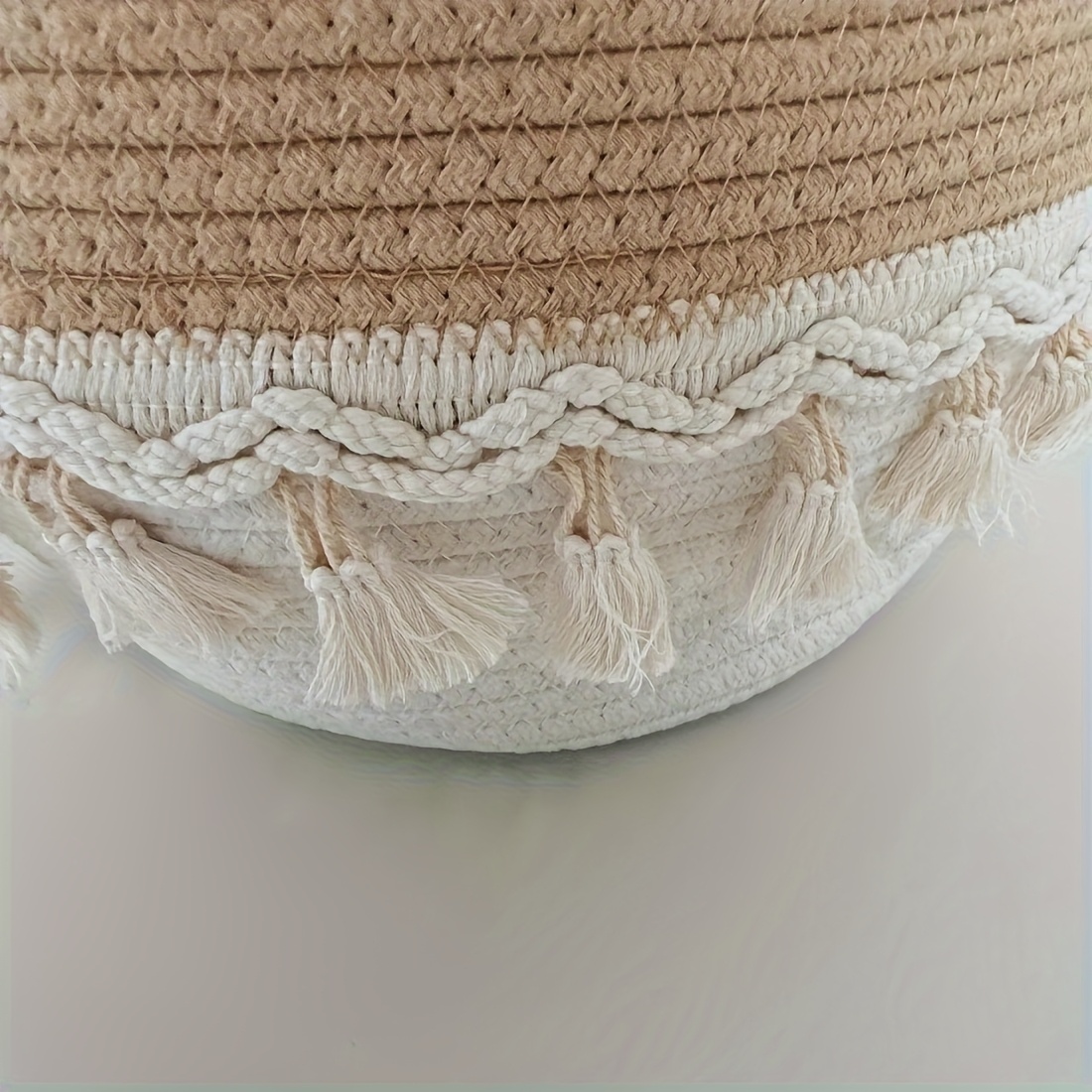 1pc Tassel Decorated Storage Basket Suitable for Various Events And Festive Storage Baskets, Dirty Clothes Storage Basket, Super Beautiful Storage Basket, Shelf Baskets
