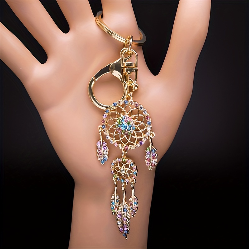 TEMU Rhinestone Keychain With Lobster Clasp For Women, Sparkling Key Ring With Rhinestones, Car Accessory For Birthday Christmas Women Keychain