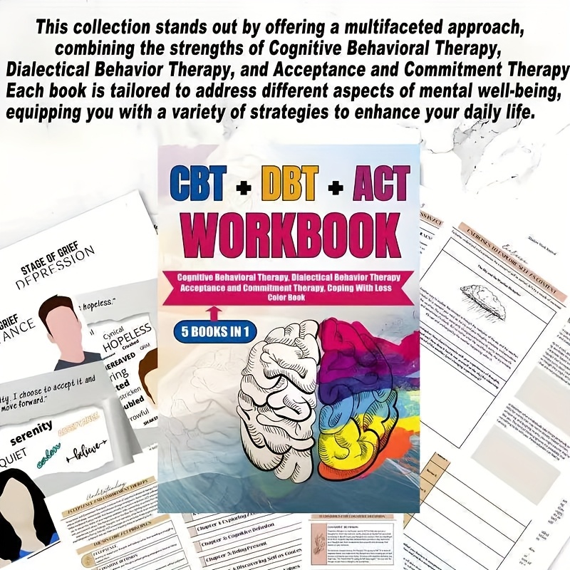 CBT DBT ACT Adult Mental Health Five-in-One Relaxation Manual: Cognitive Behavioral Relax, Dialectical Behavioral Relax, Skills for Coping with Loss, Relaxation Guide and Patience Practice - Image 3