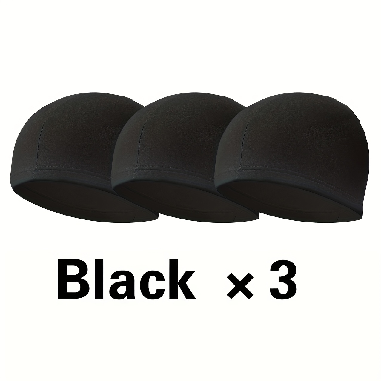 E-shop 3 Stück schwarze Einlagen, hochelastischer schweißabsorbierender Stoff, geeignet für Outdoor-Sport/Radfahren
