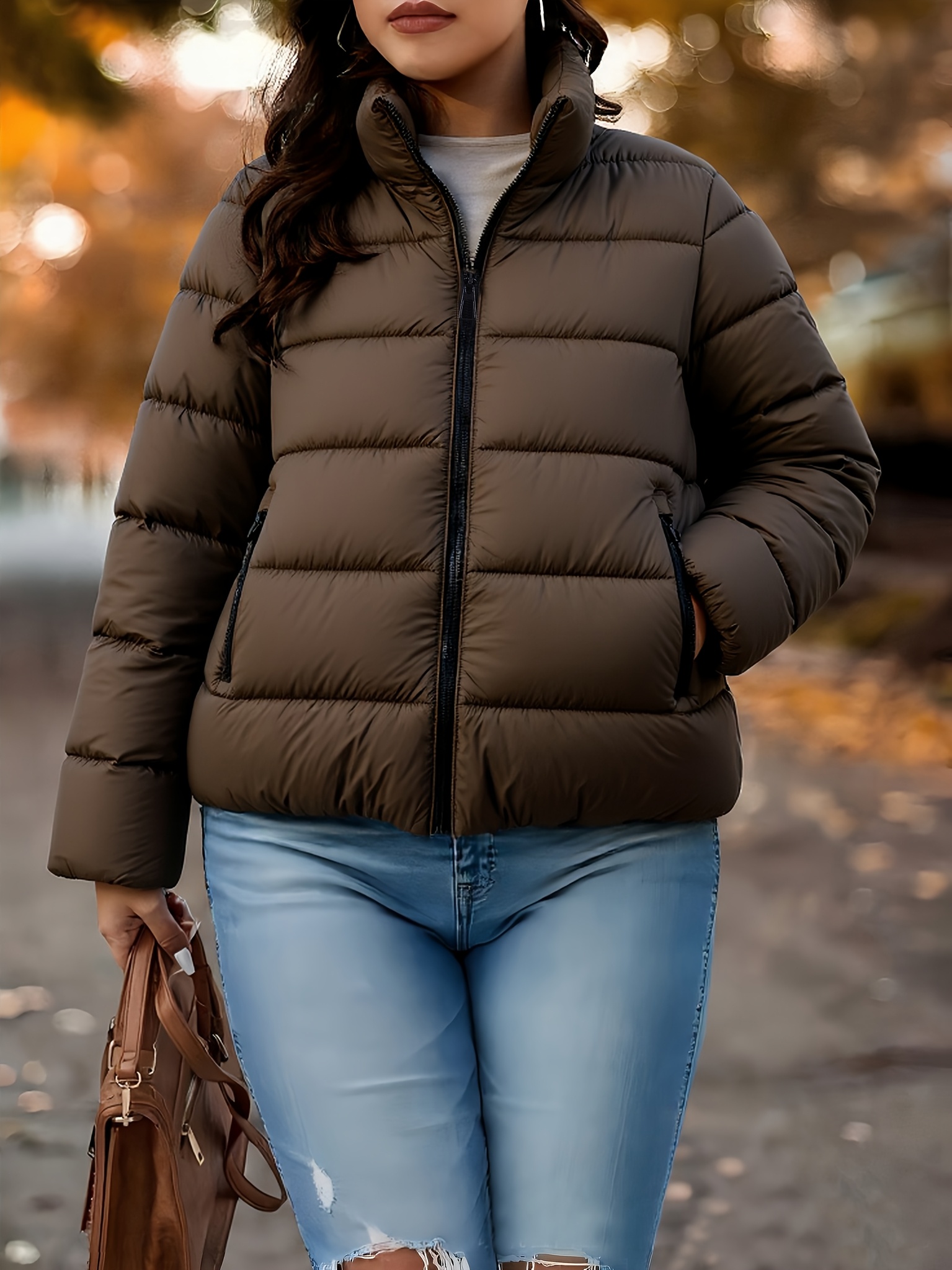 Dames Korte Gevoerde Winterjas