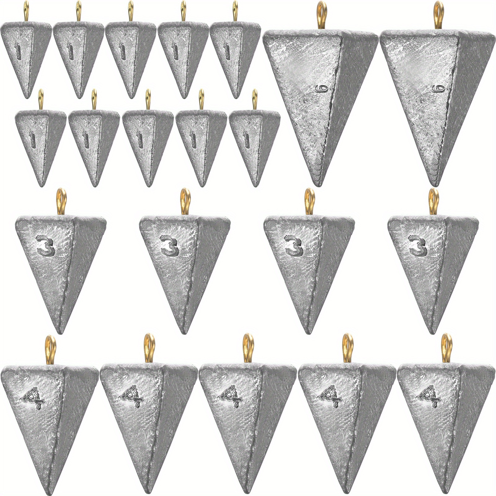 TEMU 21pcs Fishing Weights Assortment Kit Sinker Pyramid Weights Sinkers Casting Gear Tackle 1 3 4 6oz