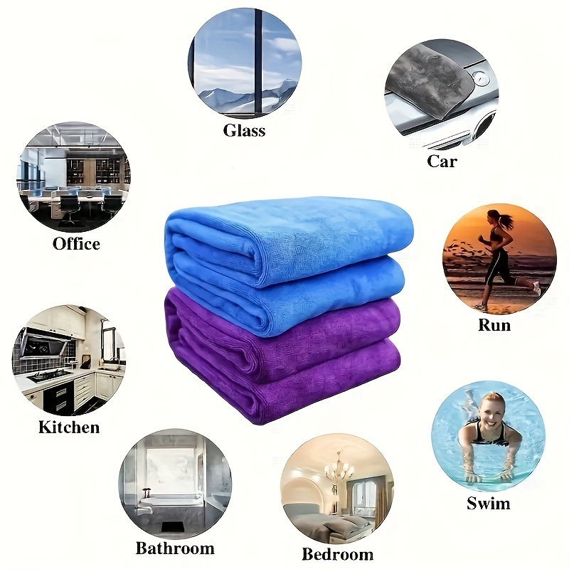 

3-piece Set Of 40*60cm Towels Made Of Ultra-fine Fiber, Thickened For Hair Salon, Car Wash, Waxing, And Hair Drying, Absorbent Towels, Gift