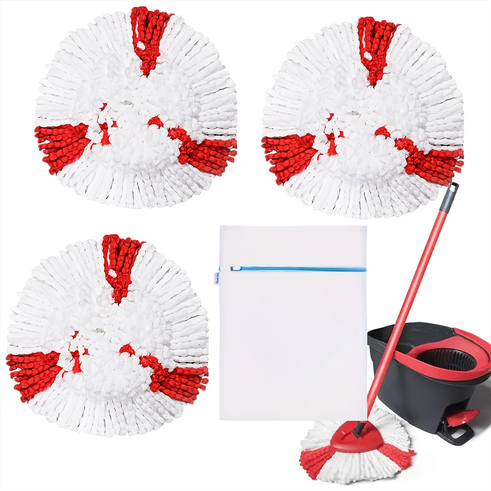 3/4-pack Microfiber Deep-cleaning Mop , Fits Oc-d 1-tank Spin Mop & Compatible With Easywring/vl-d/mo-f, Super Absorbent Washable Replacements, For Bathroom/kitchen/living Room/bedroom/hard Floors