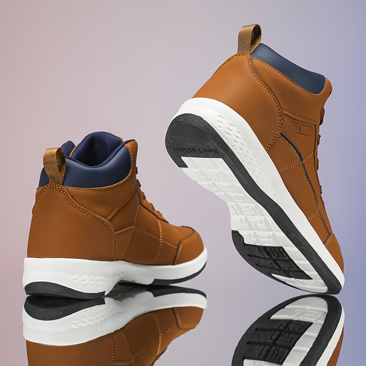 item picture classic pu upper comfortable fashionable lightweight high top large size outdoor trail running shoes with a simple british business  