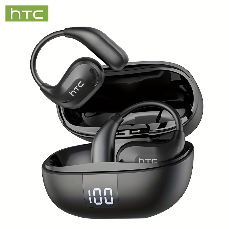 1pc Htc Ne47 Ai Translation Earbuds | Real-time Translation, Open-ear Design, Wireless, Noise Reduction, Long , Usb Charging, Type-c Port