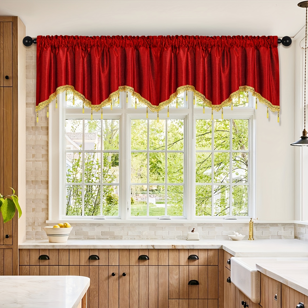 1pc 2pcs solid color flannel short valance european