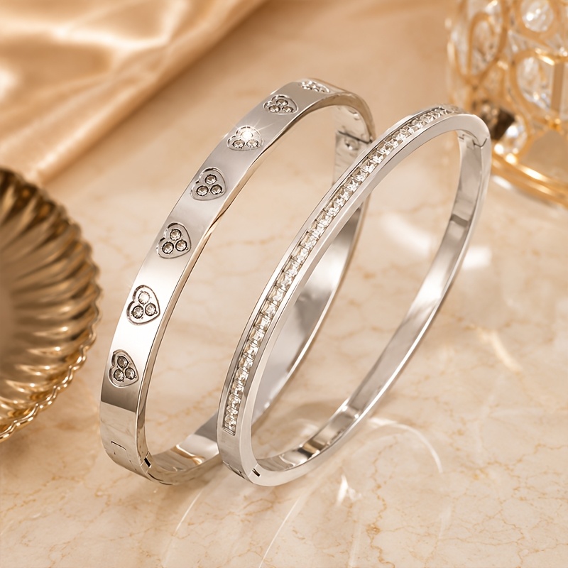 3pc Unisex Twill Full-Inlay Bracelets, Stylish Couple's Accessories