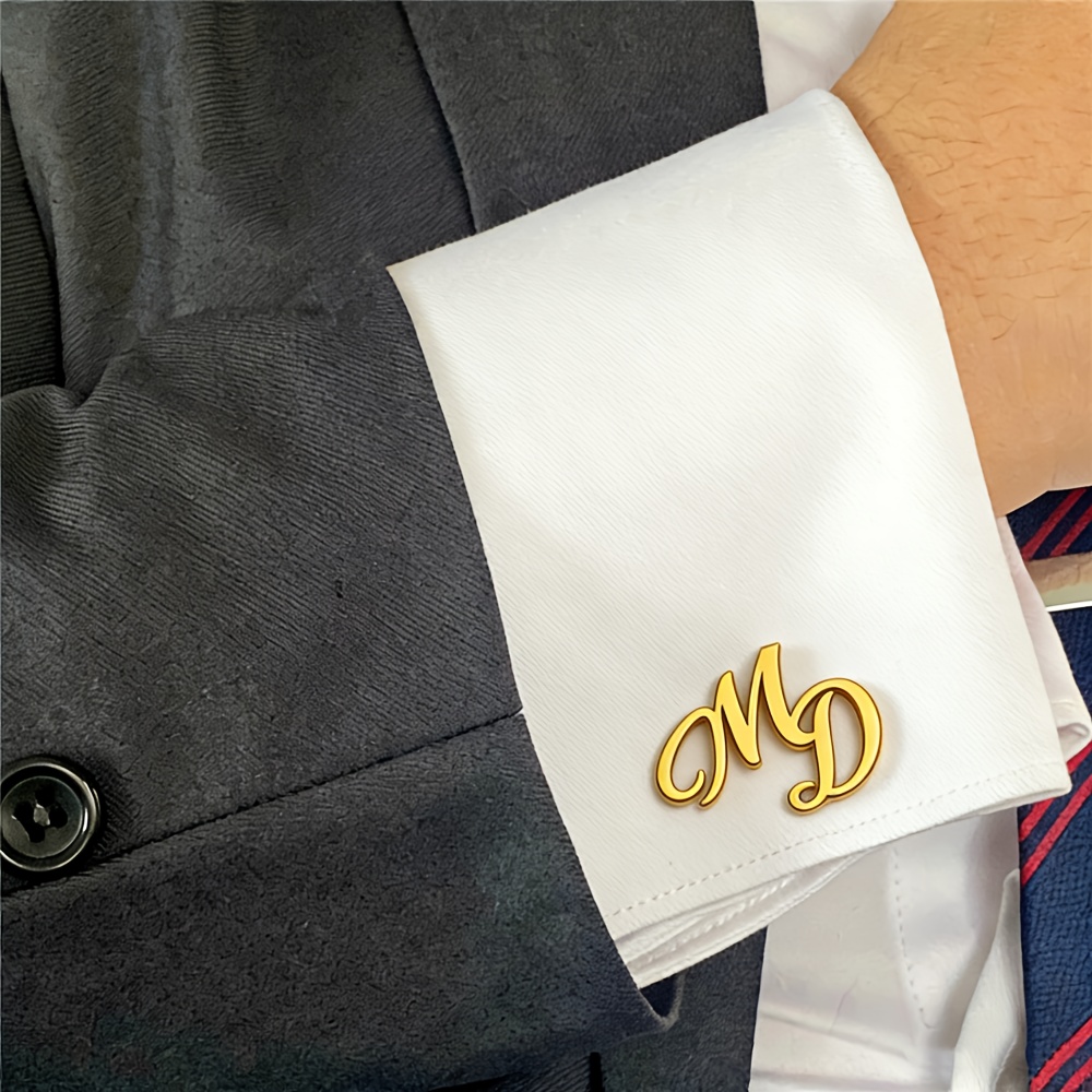 Custom Initial Cufflinks Personalized with 2 Letters, Minimalist Design
