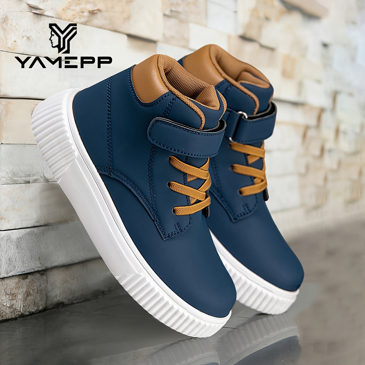 Kids' Fashionable Versatile Lightweight Durable Casual Shoes | Cute Vintage High-Top Walking Shoes with Soft Flat Sole for Sports and Daily Use | All-Season Comfortable Fabric Lining, Fastener, Perfect for Boys and Girls