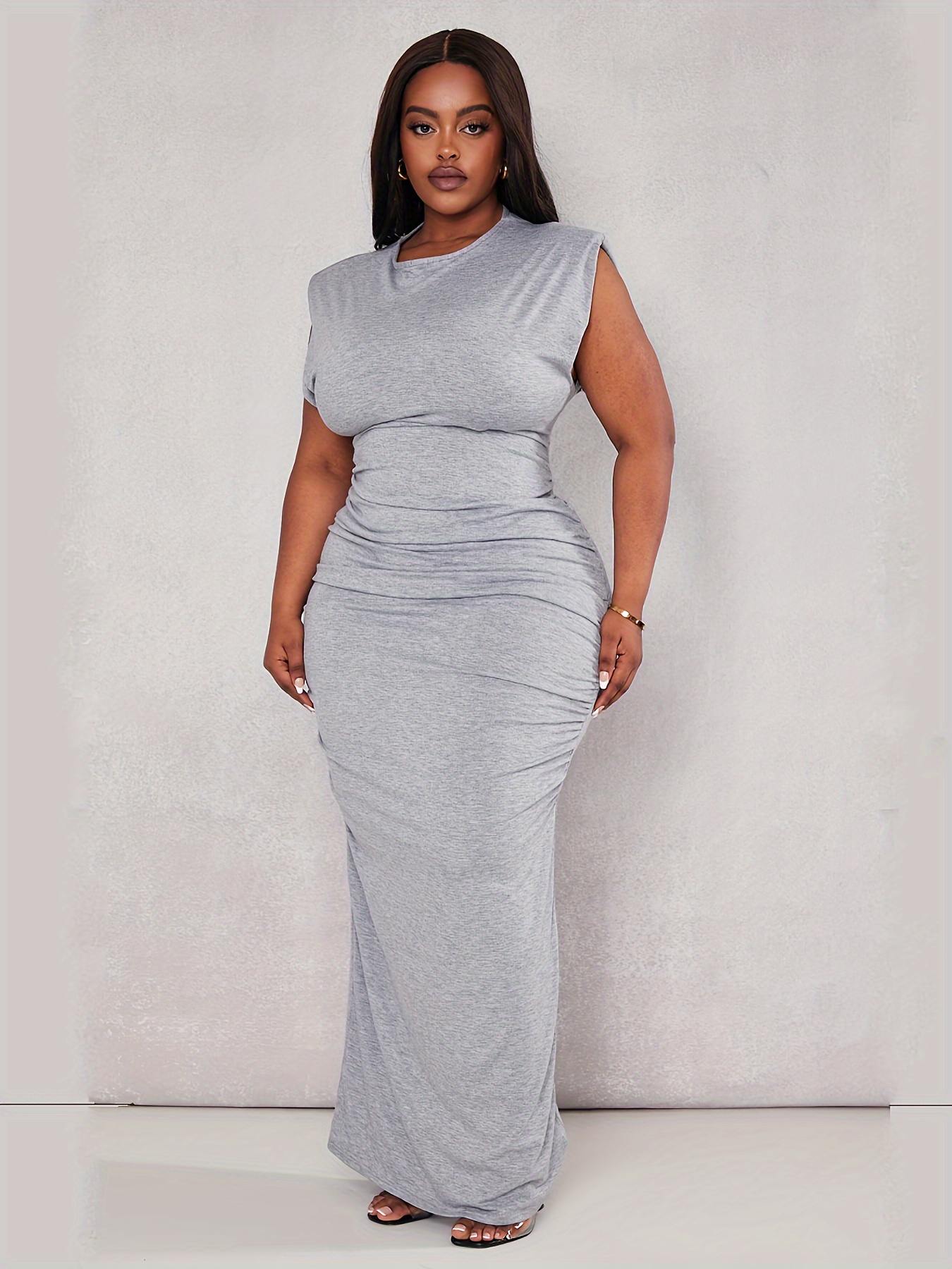 plus size plus size plus size solid color bodycon dress - Temu Mauritius