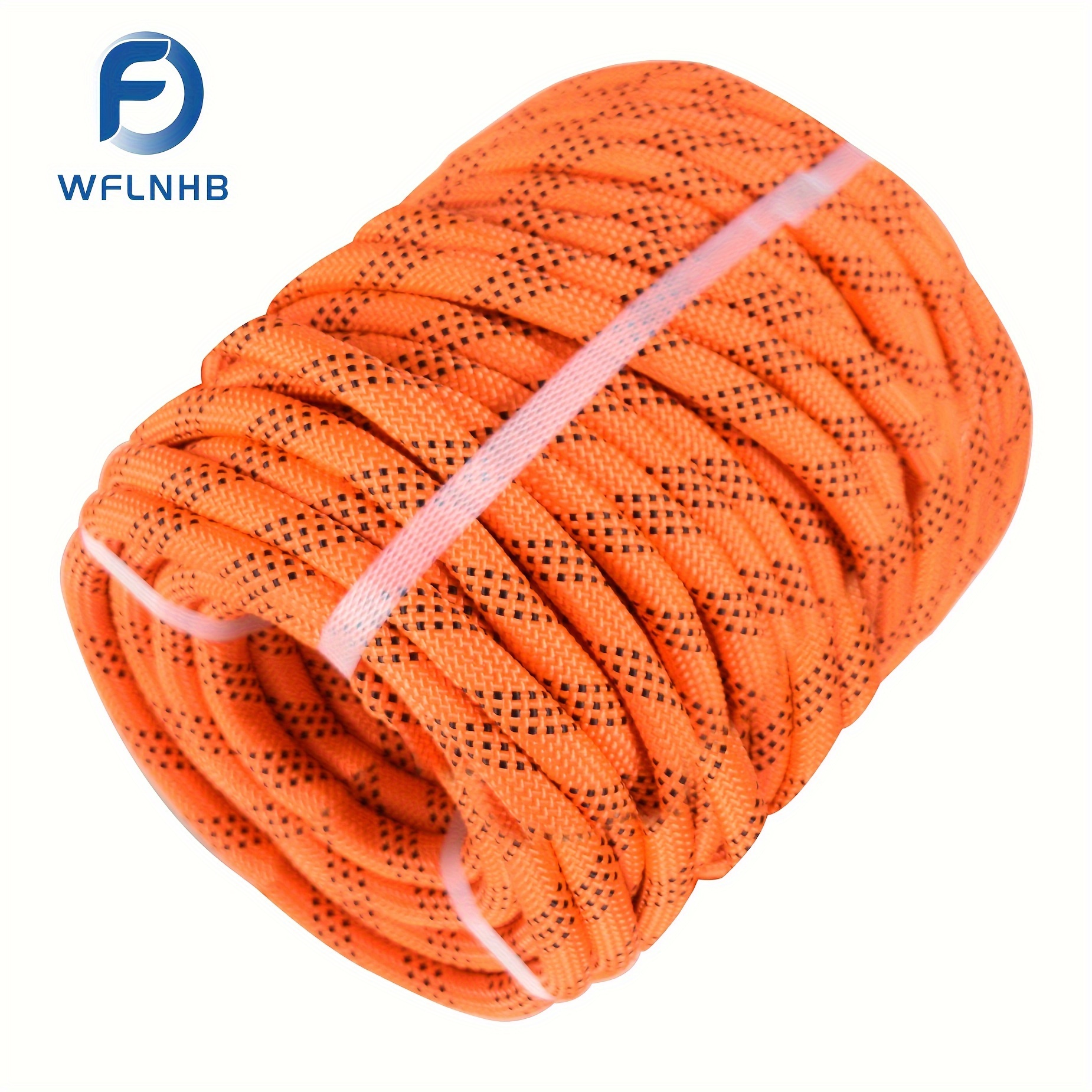 

1/ 2in X 100ft 6180lbs Orange Black Bull Rope Double Braid Polyester Rigging Hoisting Line Tree Rope For Camping Hiking Roadside Emergencies Tree Swings