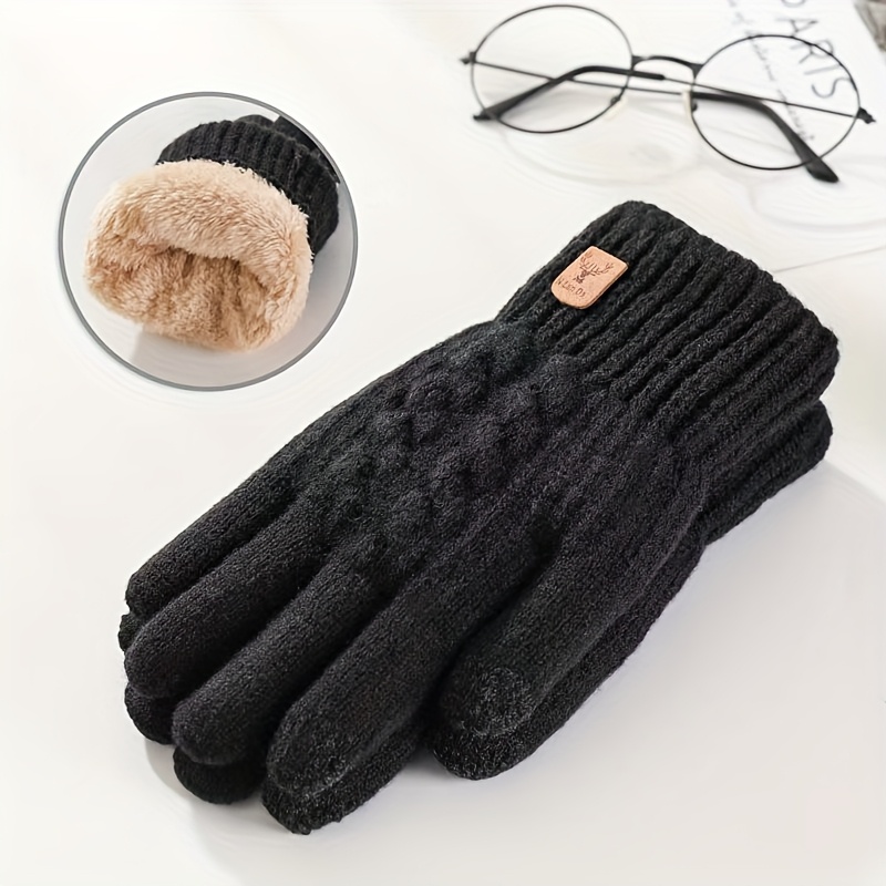 TEMU Guanti invernali a a maglia con cavo intrecciato, adatti per - Guanti touchscreen, guanti invernali con , regalo invernale per esterni per