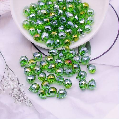 40pcs shiny multi drop beads with holes in sizes 6mm 8mm and 8mm 11mm colorful decorative beads are fashionable materials for jewelry making