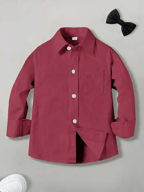 fit pocket shirt for boys with a black bow tie - casual long sleeve button-up collar, non-stretch material, solid color, suitable for , shirt| fit shirt| fiber | Check Out Today's Deals fit pocket shirt for boys with a black bow tie - casual long sleeve button-up collar, non-stretch material, solid color, suitable for , shirt| fit shirt| fiber | Check Out Today's Deals