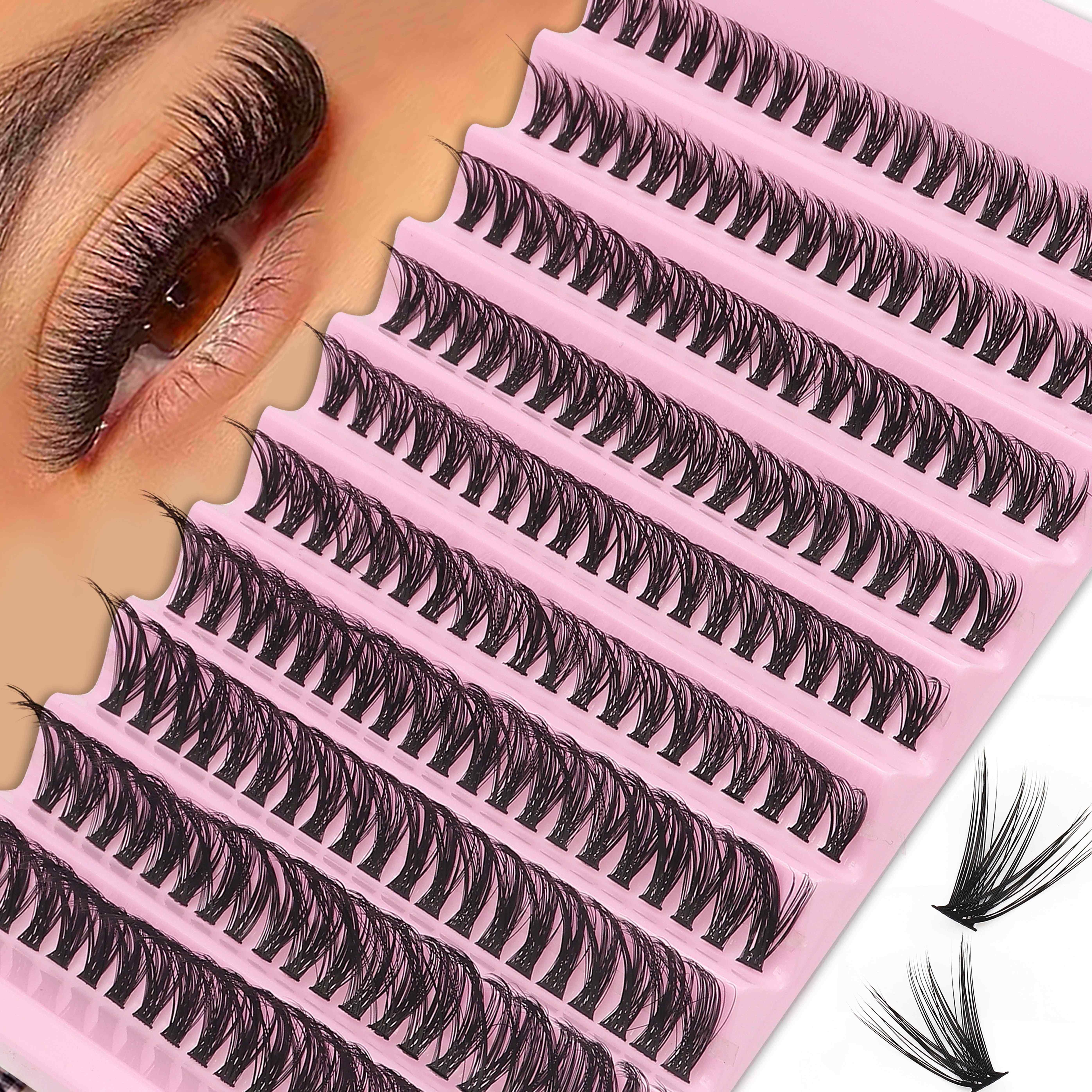 

200-piece Faux Mink Eyelash Clusters - 40d, 0.05mm Thickness, 8-16mm Lengths, 3d Slavic Volume, Natural Look For All Eye Shapes, Reusable & Beginner Friendly