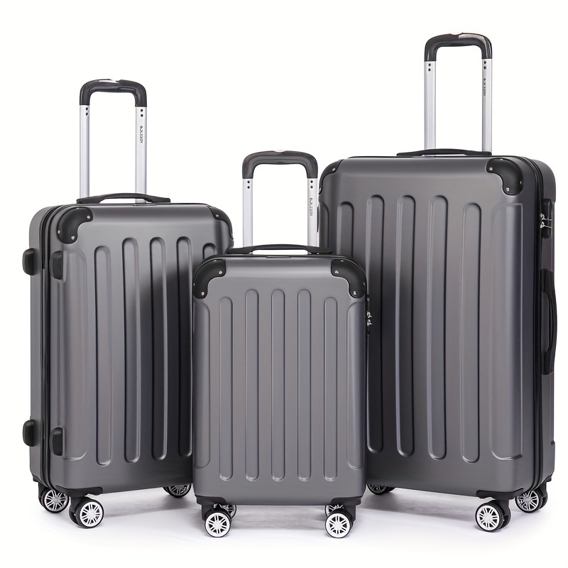

3 Pcs Luggage Suitcase Set, 20/24/28inch Large Capacity Travel Case With Spinner Wheel, Business Boarding Case, Carry-on Hardside Suitcase