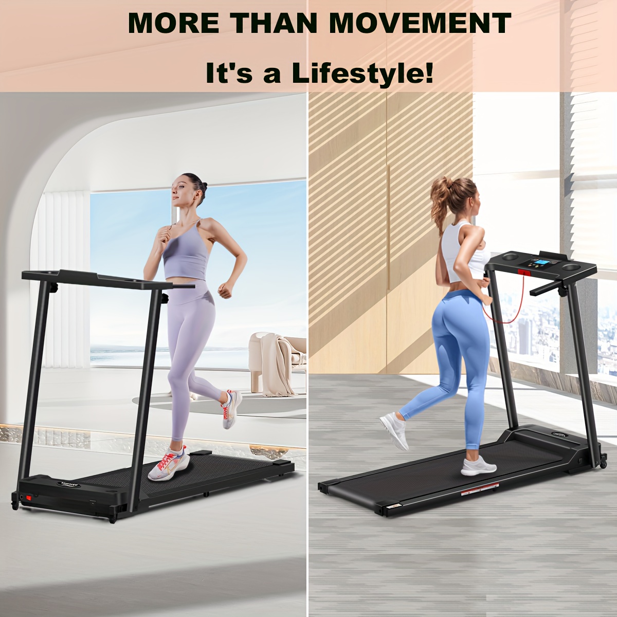[Portable Walking Treadmill] Portable Walking Treadmill, 1pc, 300 Lb Capacity, Under Desk Treadmill Walking Pad With Handle Bar - Small Footprint, Household Treadmill, No Assembly Required