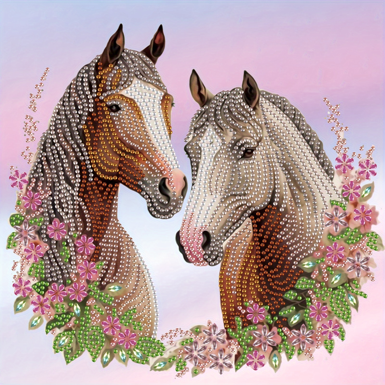 Image of Horse To Success" 5d Diy Diamond Painting Kit - Double , Partial Drill Mosaic Craft For Beginners & Adults, Unique Acrylic Gems, Ideal For Decor