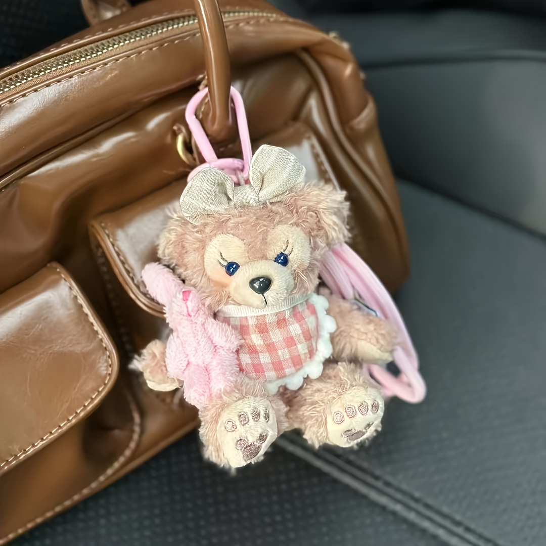 

1pc Rose Bear Bag Pendant, Headband Bow Decoration, Multi-functional Doll Car Pendant, New Year's Birthday Gift For Couple And Best Friend