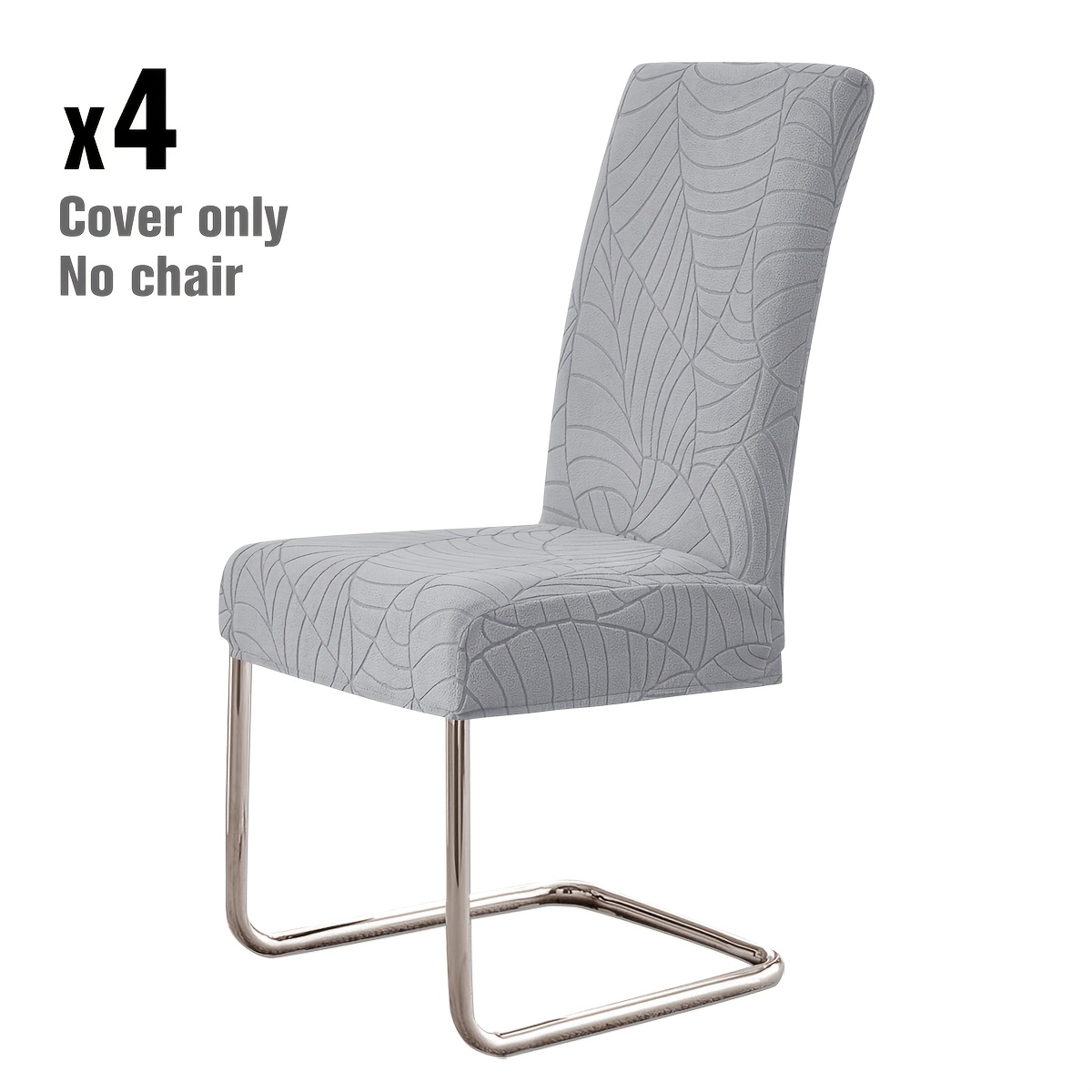 E-shop 4/6-teiliges Stretch-Bezug-Set für mittelhohe Rückenlehnen-Stühle aus gebürstetem Jacquard für Zuhause & Hotel, Konferenzstuhlbezüge