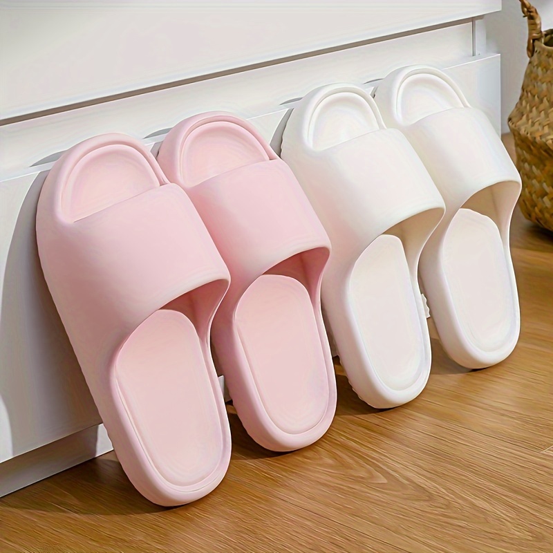 

Eva Solid Color Minimalist Pillow Slides, Lightweight Soft Sole Home Bath Shower Slides, Non-slip Casual Slides