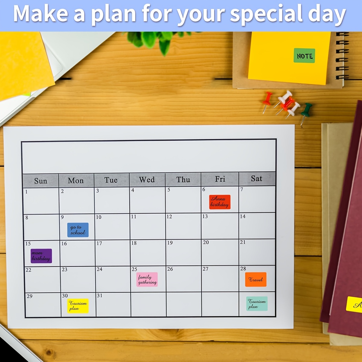 5 Sheets of 500pcs Colorful Square Classification Stickers for Organization