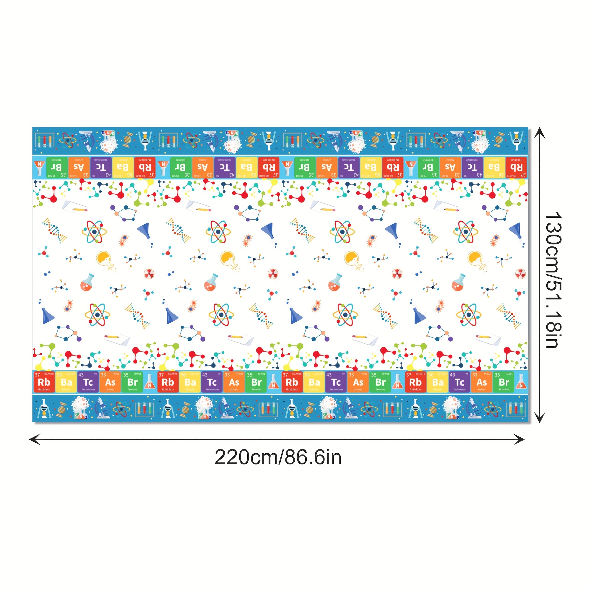 TEMU 1pc Mantel Desechable de Plástico para Fiestas de con Tema de " la Ciencia" - Suministros para Fiestas de