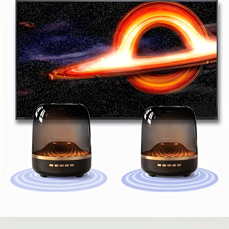 TEMU 2pcs Portable Wireless Speaker With Rgb Lights And Subwoofer, Mini Sound System Suitable For Home, Outdoor, Parties, Low Voltage Operation,
