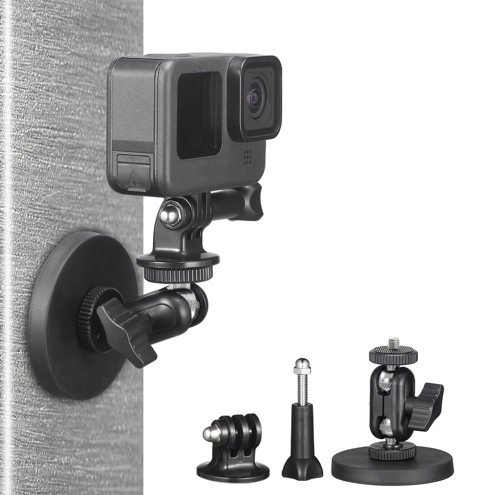 Magnetic Camera Mount Suitable For , Featuring A 360° Rotating Dual-ball Head And A Powerful Magnet Base With 1/4-inch , Compatible With , , , And Cameras
