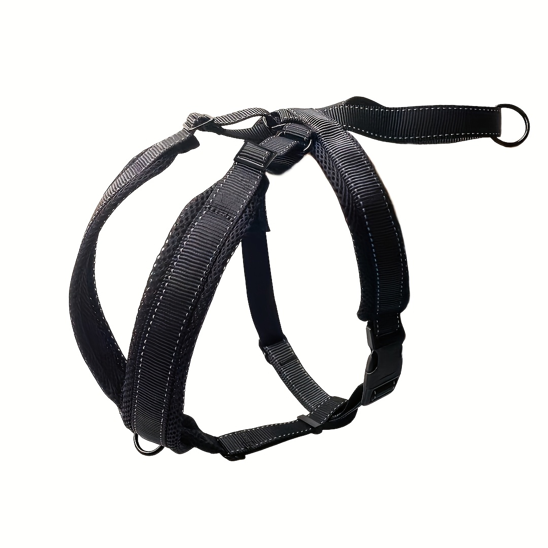 Image of Outdoor Reflective Dog Harness, No Pull Adjustable Dog Vest Comfortable Nylon Dog Chest Strap With Control Handle For Easy Walking Jogging