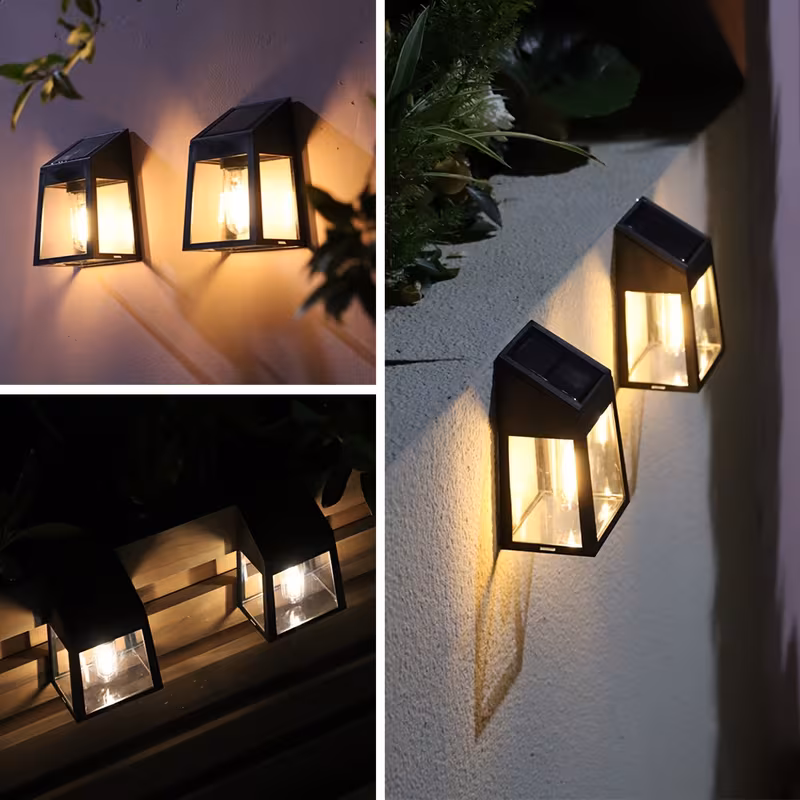 2pcs solar wall light plaster wall light wall installation solar lamp decoration solar wall light sensor lamp automatically your yard porch garden road garage Product details 4
