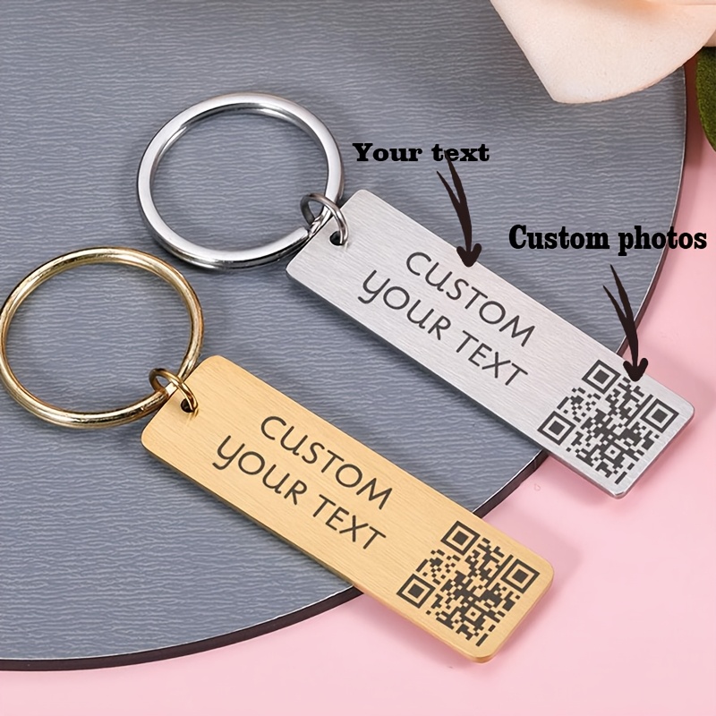 

Custom Stainless Steel Keychain With Personalized – Engraved Text & Music , Unique Gift For Her, Mom, Or Valentine’s Day, Birthday, Or Christmas, Stylish Bag Charm For Women, Cute Keychain