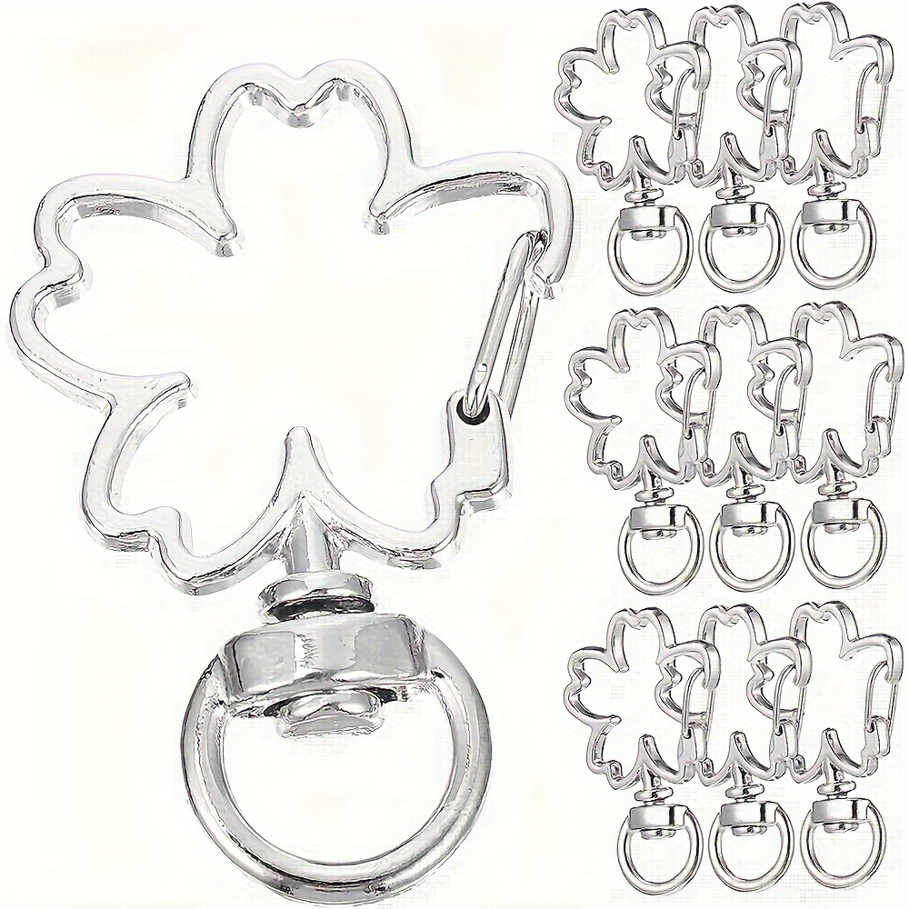 Image of 10pcs Keychain Clasps For Bag Swivel Clasp Key Ring Bulk Keychain Spring Clasp Diy Key Accessories Jewelry Making Clasp Flower Diy Spring Clasp Diy Pendant Clasp