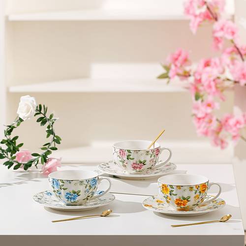 high ceramic coffee cup with saucer lovely couple mugs for home exquisite tea and coffee drinkware with a spoon