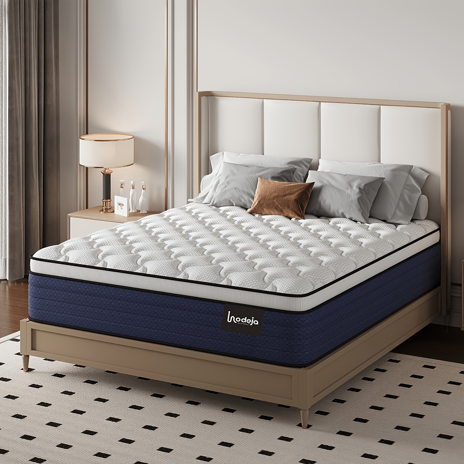 LODEIJA Hybrid Mattress in a Box – 10/12/14 Inch Ergonomic Medium Firm Memory Foam & Pocket Spring Mattress, Fiberglass-Free, Motion Isolation, Pressure Relief & Breathable Design, Twin, Full, Queen & King — Zaynora Luxury Marketplace