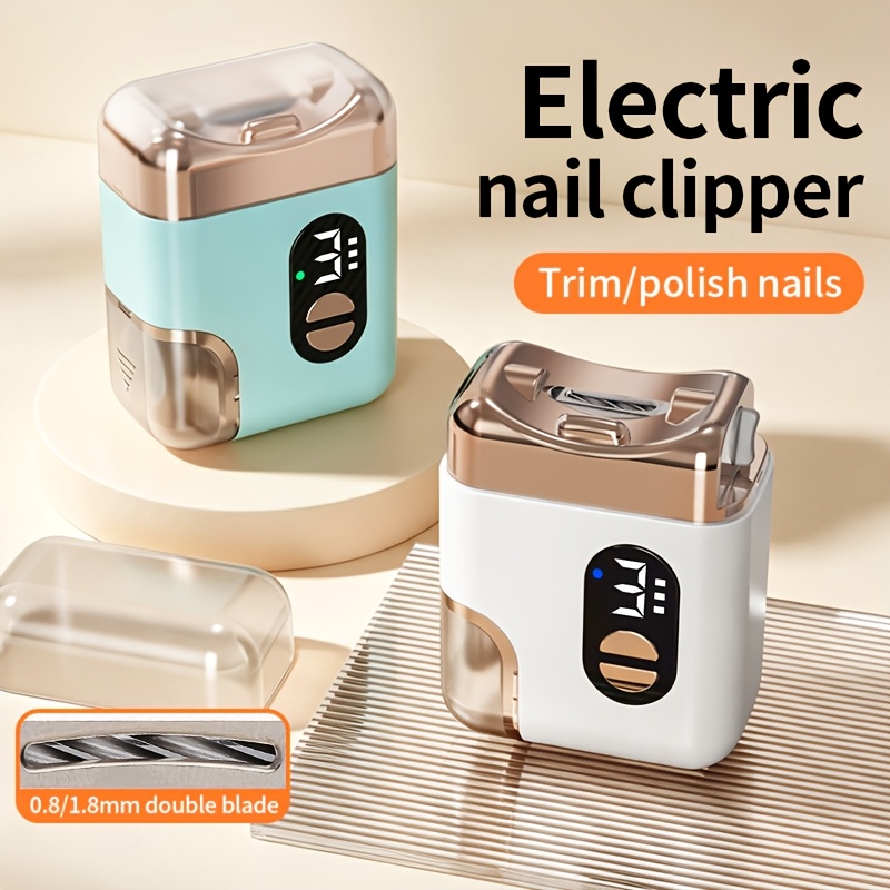 USB Rechargeable Electric Nail Clippers with LED Light