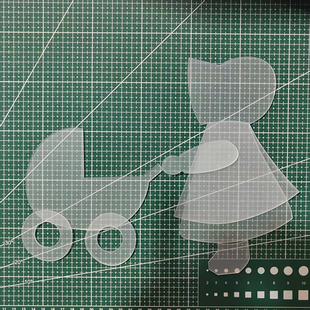 Image of Acrylic Quilting Template - Cute Sewing & Repair Tool For Diy Patterns On Bedding, Pillowcases, Clothing, Bags | Durable Thickness Acrylic Craft Mold For , Fabric Shaping & Painting
