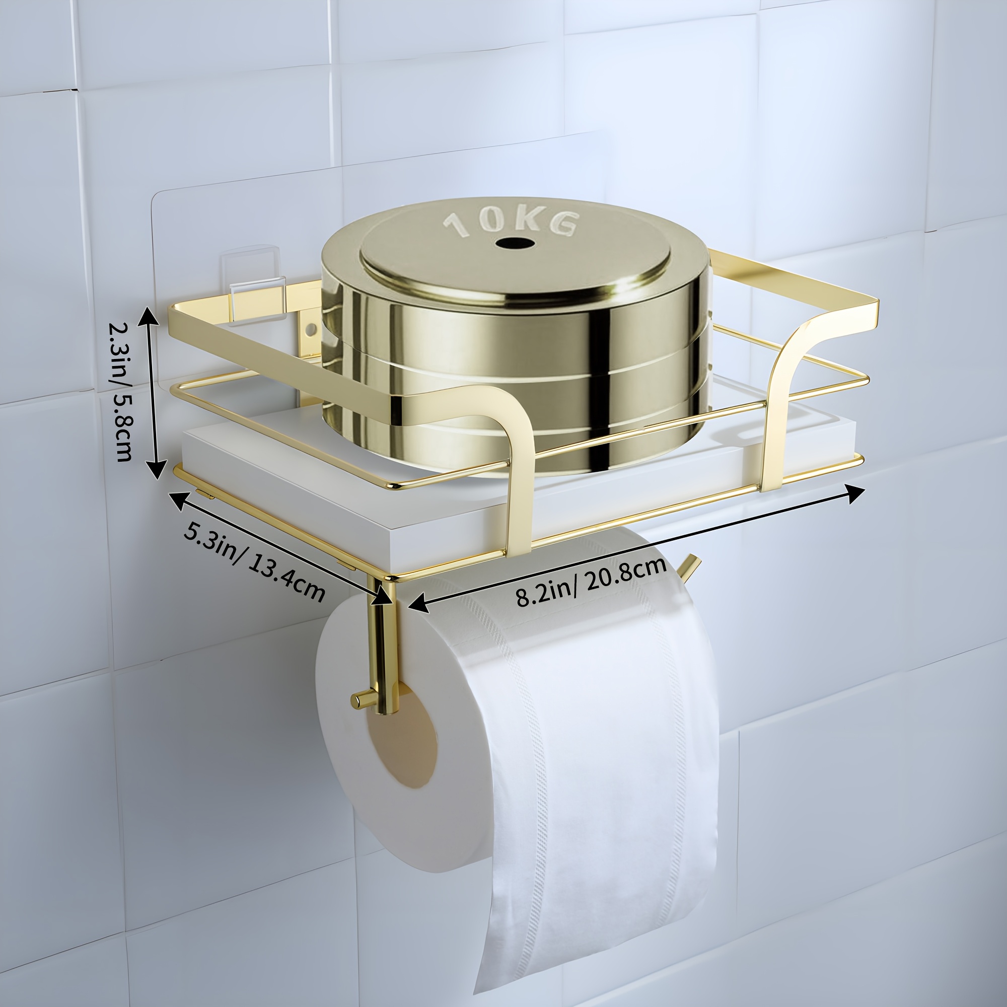 E-shop 1 Wandmontierter Toilettenpapierhalter, Platzsparendes Modernes Design Badezimmer-Handtuchspender, Multifunktionaler Hygienischer Papierhalter