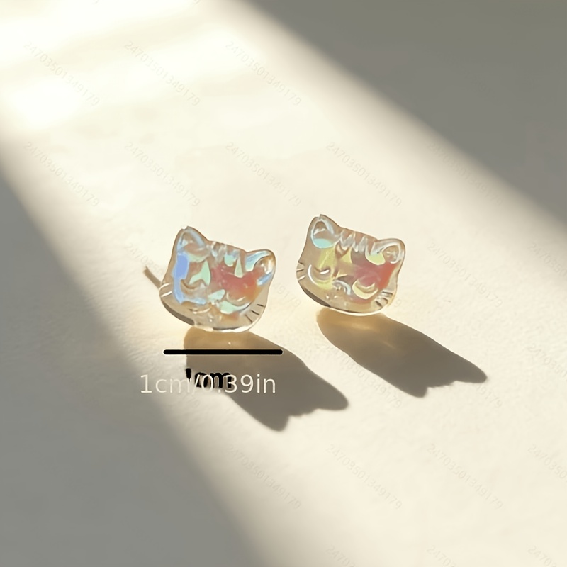 Cute Cat-Head Small Stud Earrings for Women