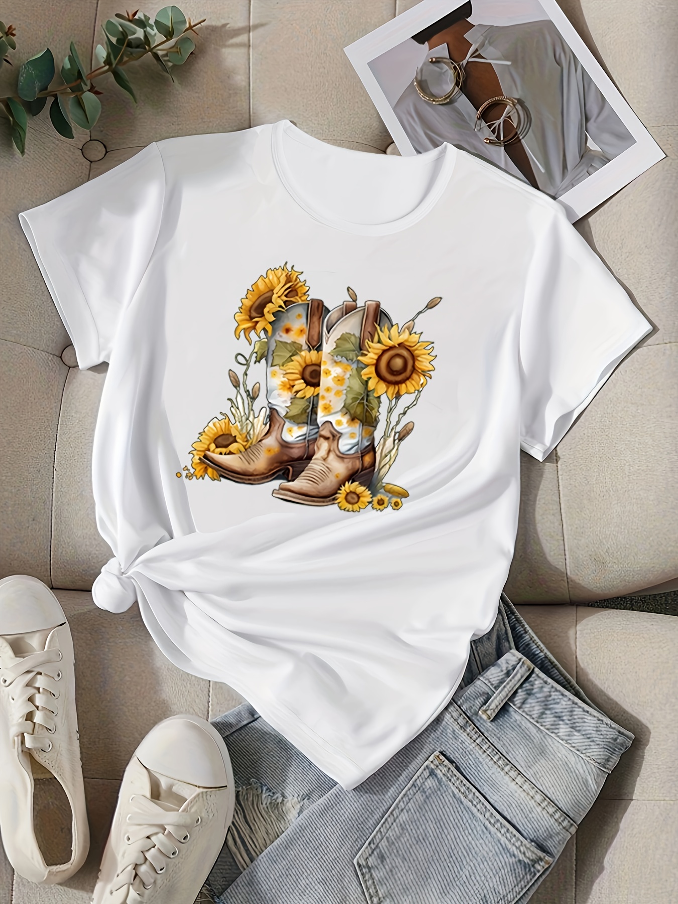 Botas Camisetas Para Vaqueros Camiseta Estampada Botas Vaquero Top