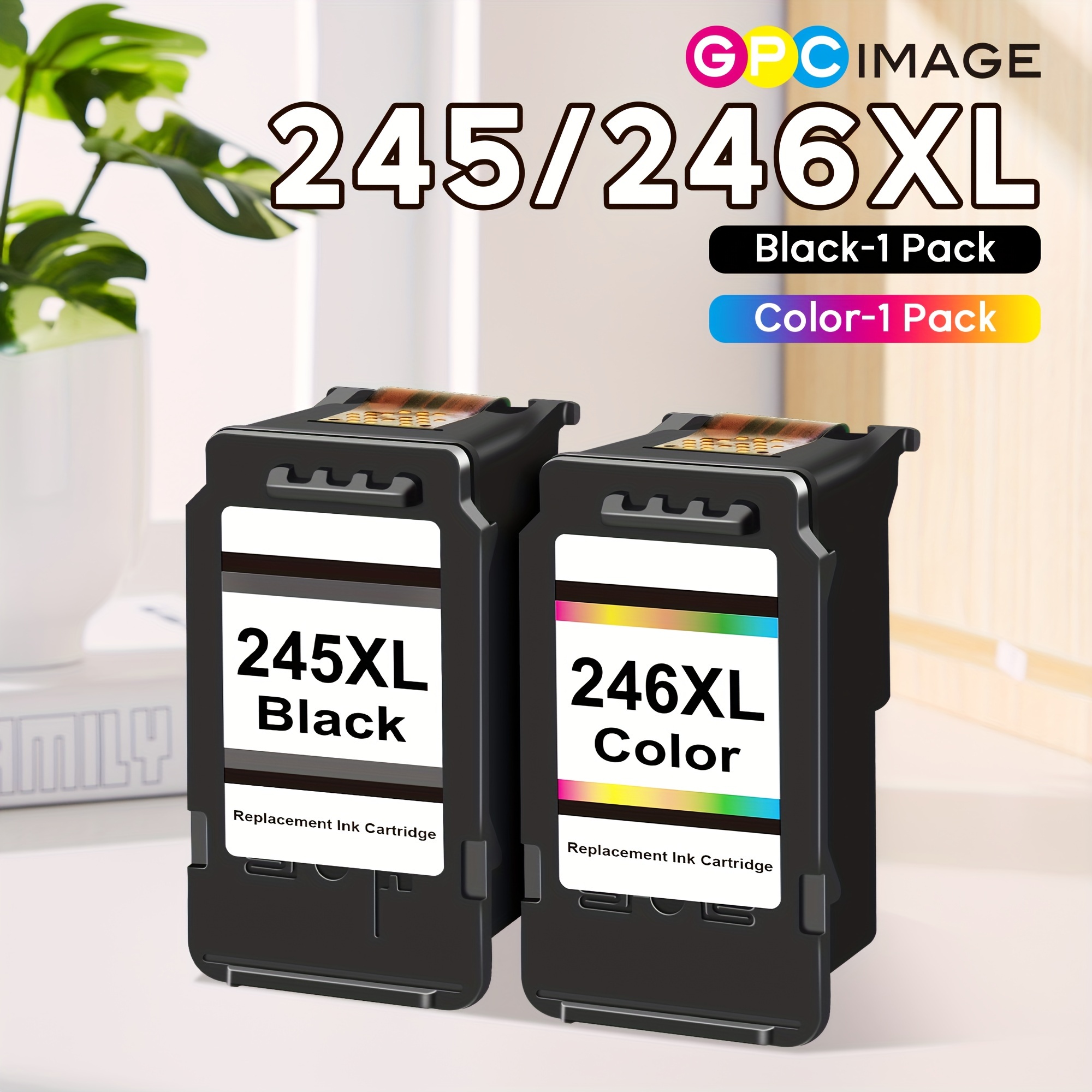 

2 Pack 245 246 Compatible Ink Cartridge Replacement For 245xl/black And The 246xl/color Work For Mx490 Mx492 Mg2522 Mg3022 Mg2520 Ts3122 Ts3300 Ts3322 Tr4522 Printer