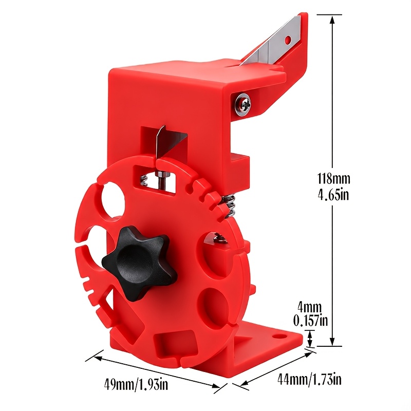 TEMU 1pc Handheld Wire Stripper, Manual Spring-loaded Cable Stripping Tool With Multi-hole Wheel, Adjustable Depth For Wire Scrap Recycling,