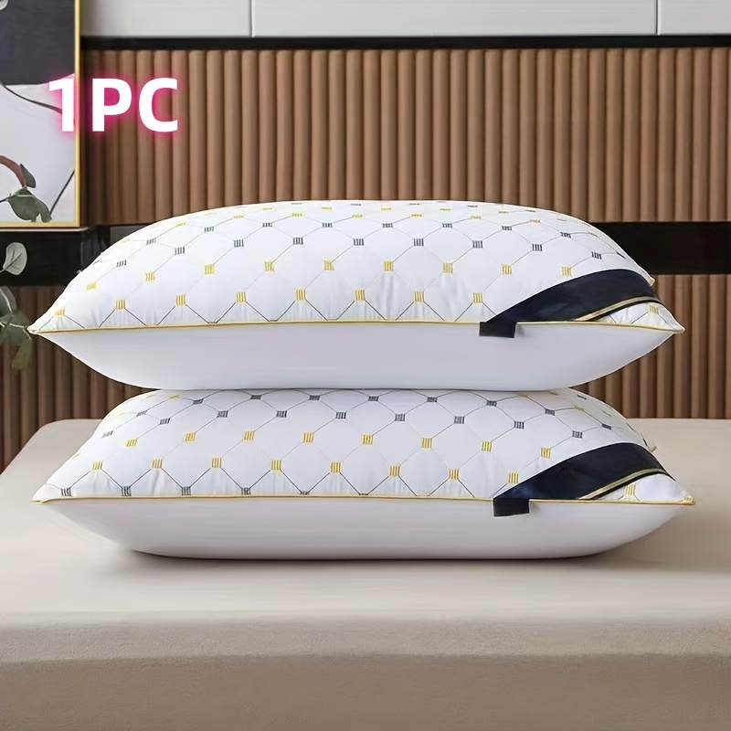 TEMU A High-quality Deep Sleep Neck Pillow For Home Use, Featuring Embroidered , Designed To Prevent Sinking During Sleep, Soft And Comfortable,