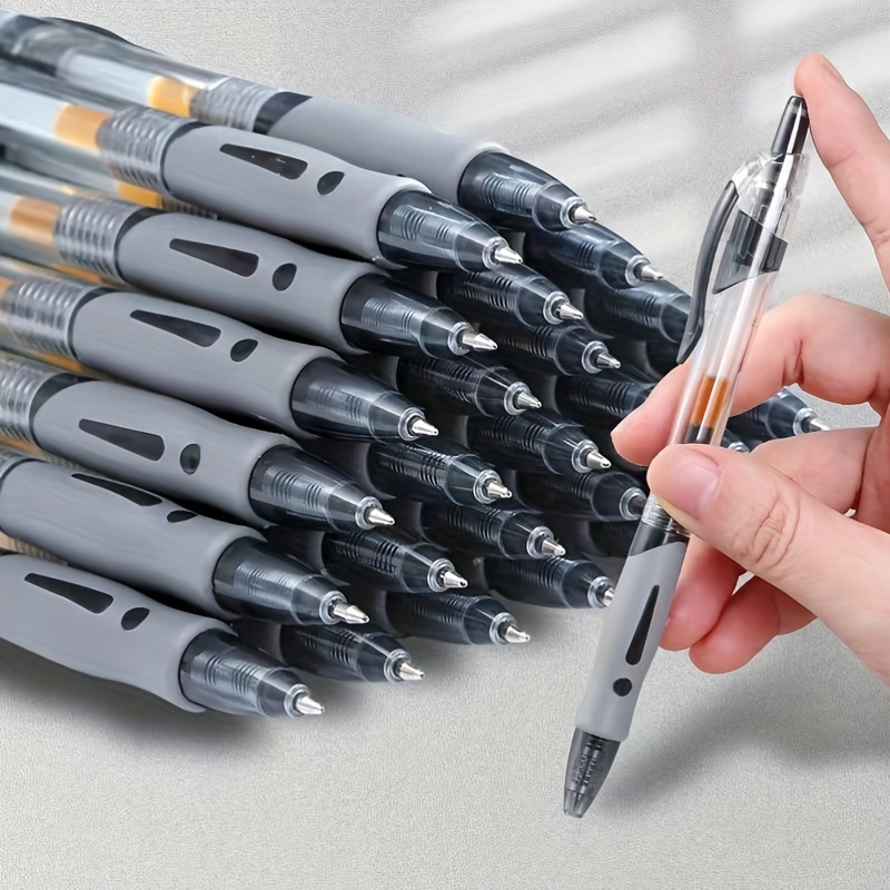 

12pcs Bold Point Retractable Gel Ink Pens, Black Ink - Ideal For School & Office Use