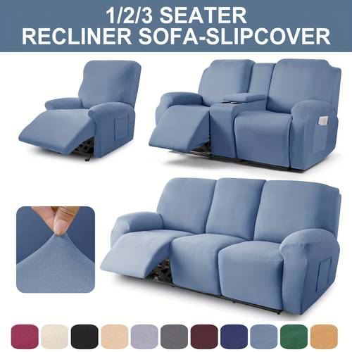 item picture 1 2 3 seater fiber fabric recliner sofa cover segmented recliner sofa protector with center console cover