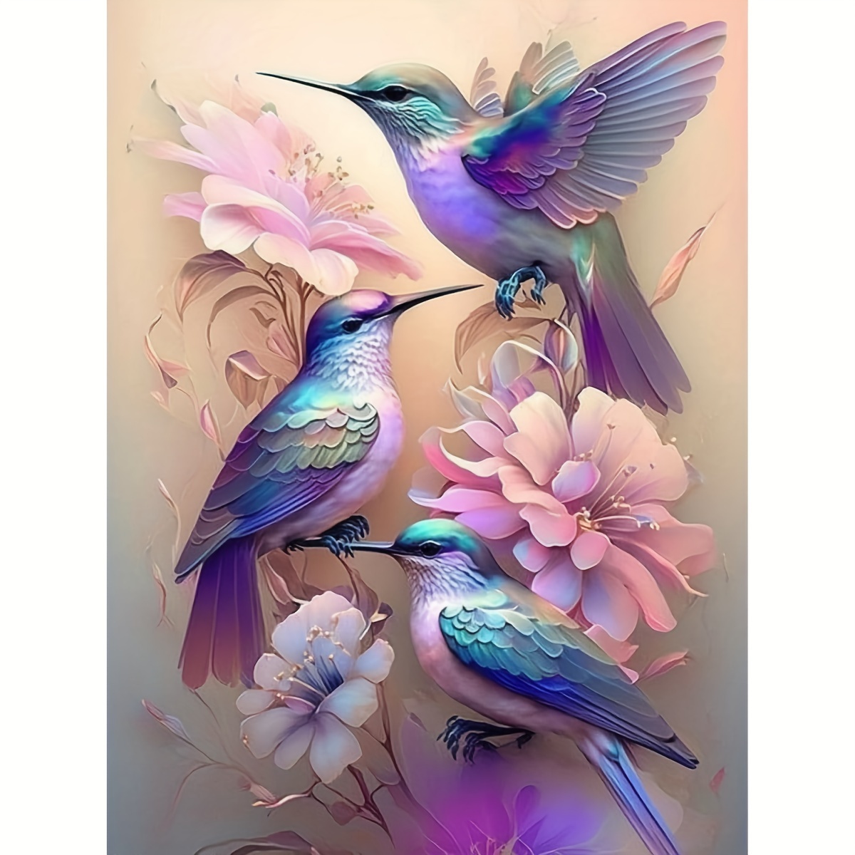 

Diamond Art Painting Kits For Adults, 5d Diy Humming Bird Diamond Art Kits Round Full Diamond Gem Art And Crafts For Home Wall Decor Gifts 30x40cm