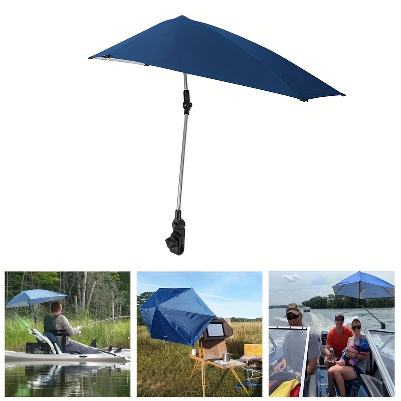 

Adjustable Universal Clamp-on Sun Shade Umbrella For Chairs, Strollers, Wheelchairs - Multi-functional, Water-resistant, With Pvc Bracket And Polyester Canopy, Magnetic Closure