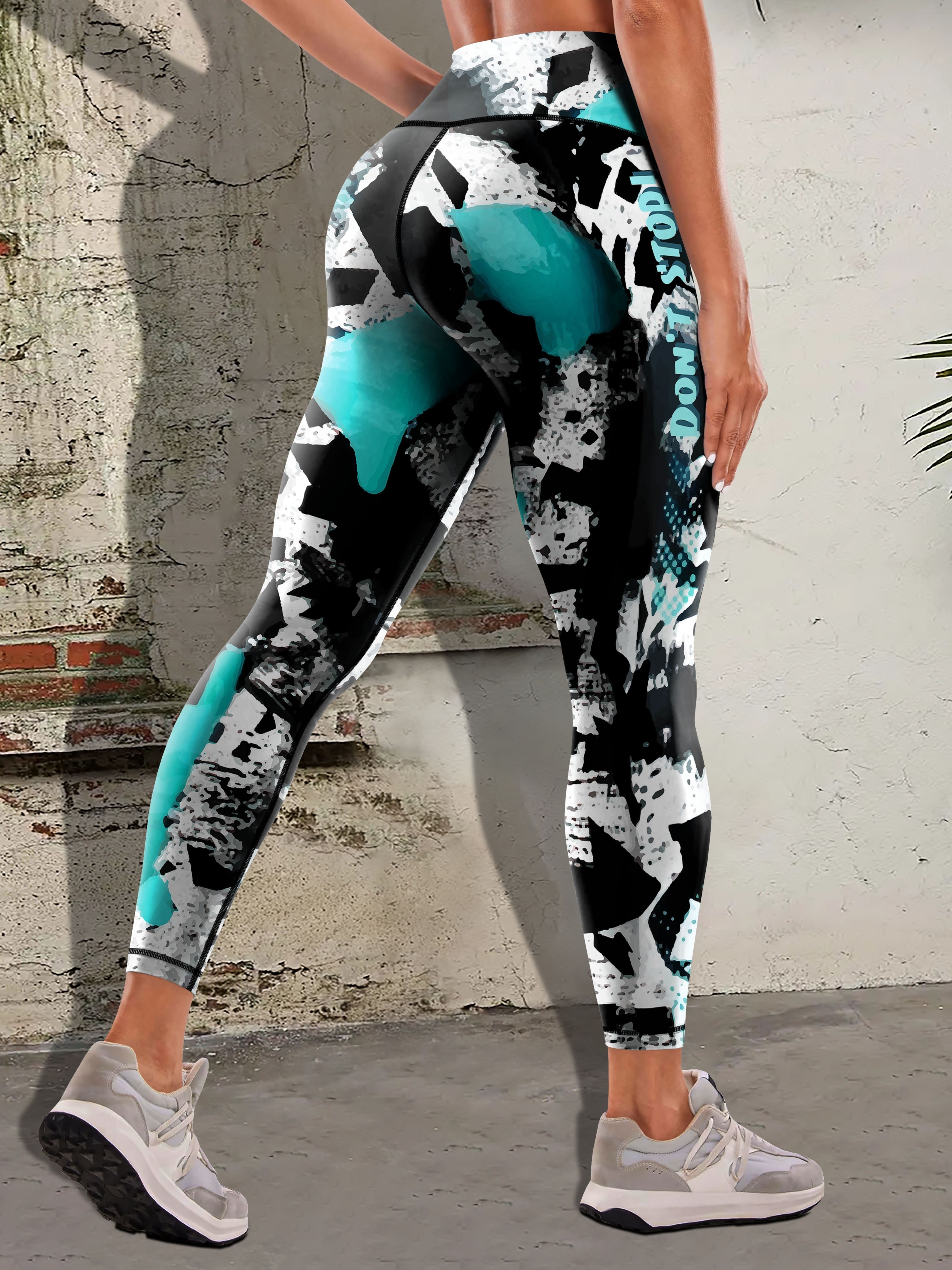 Women Butterfly Print Yoga Pants High Waist Fitness Leggings Running Gym  Sports