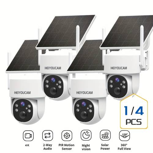 4 security cameras wireless view pan tilt wifi security camera outside with color ptz surveillance camera with pir pir alarm 2 way audio sd cloud